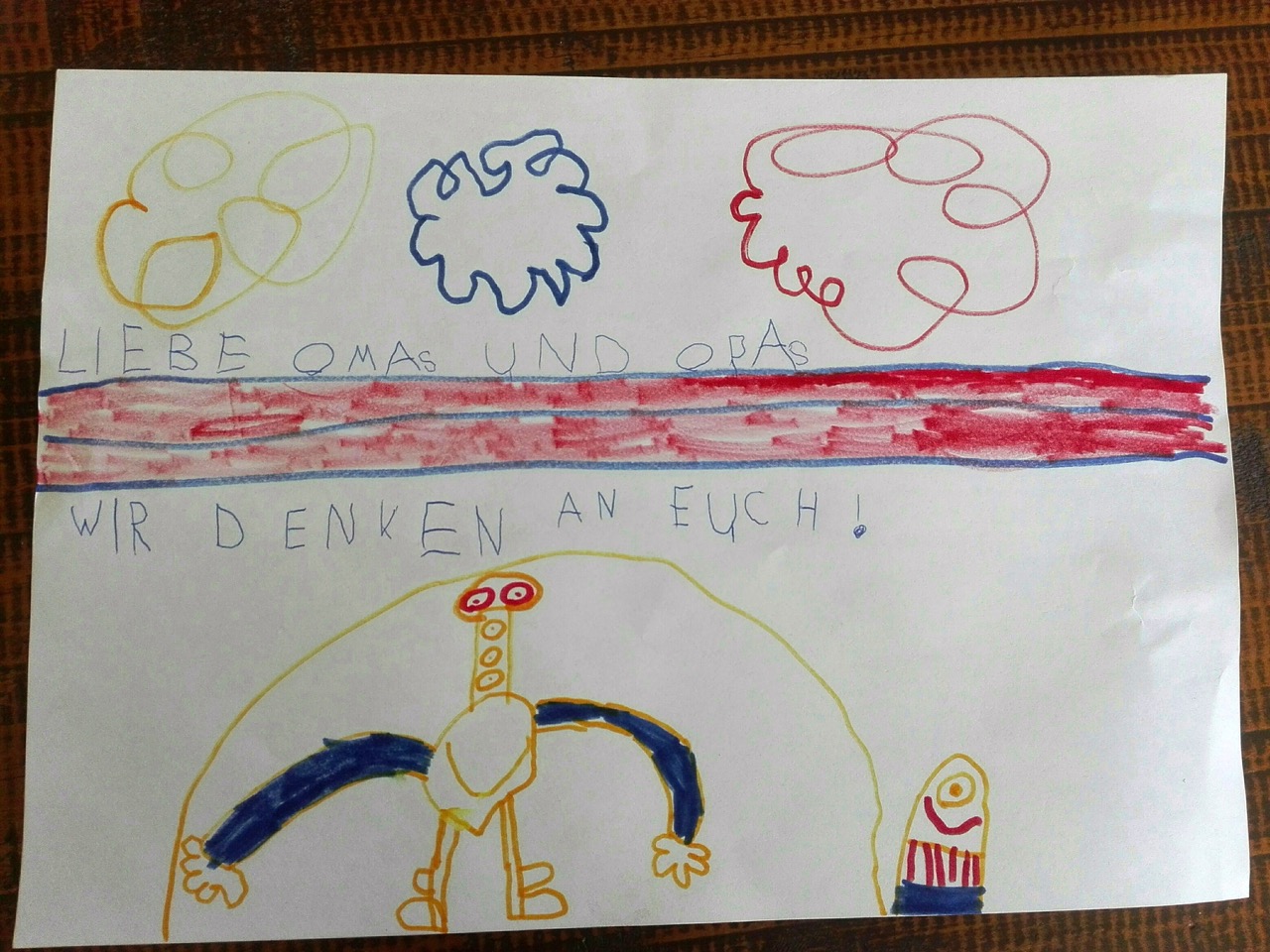 Bildbrief für Omas und Opas aus der Aktion „Kindern basteln für Senioren“. | Foto: Caritas