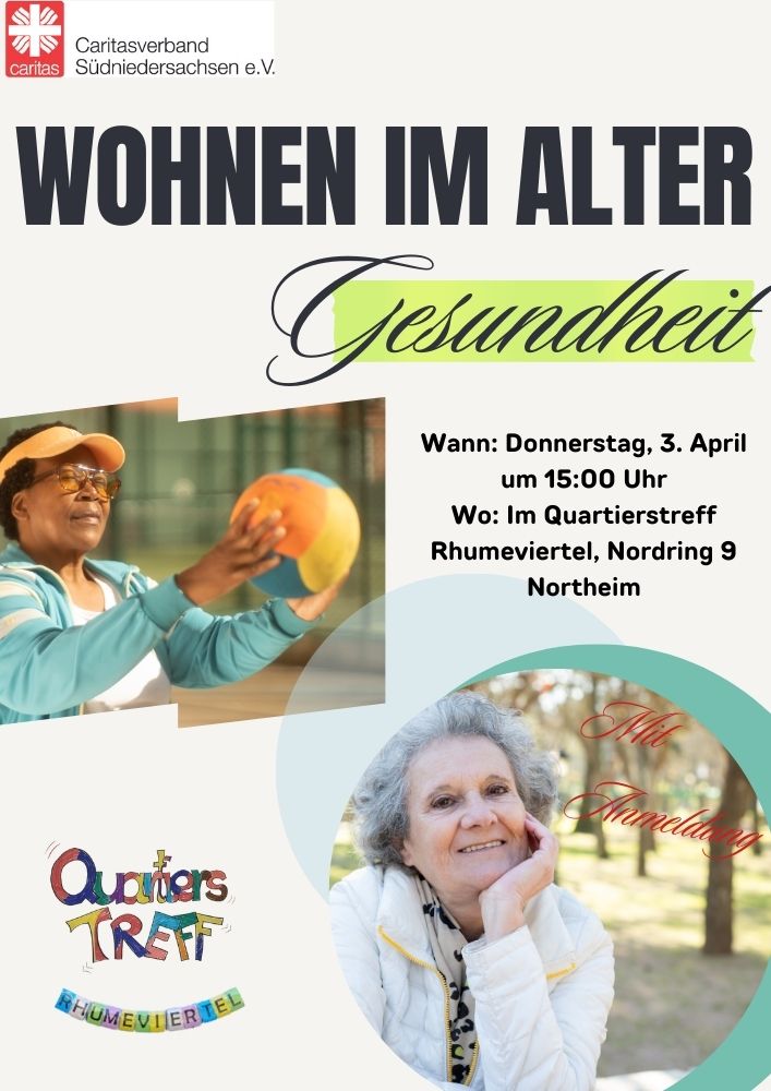 Plakat zu Wohnen im Alter am 3. April in Northeim